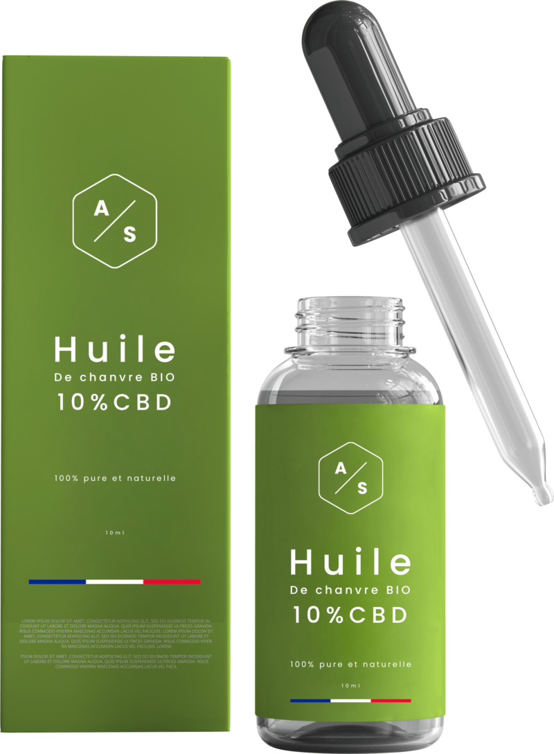 Huile de chanvre BIO 10% CBD 10ml - Anti-stress.com