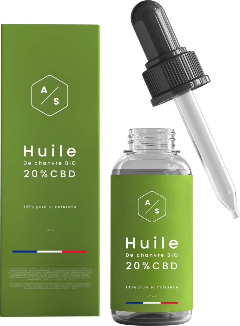 Huile de chanvre BIO 20% CBD 10ml - Anti-stress.com